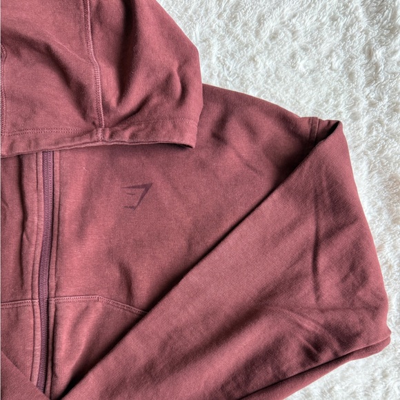 Gymshark Burgundy Maroon Zipup Hoodie - Picture 3 of 5